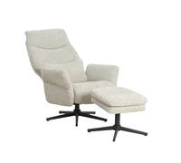 Shiito | Modelo MAX - Sillón Relax con Puff | Confort Total y Diseño Elegante | Respaldo Reclinable - Color Gris Claro - 73,5x113x85 cm