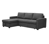 SHIITO | Modelo Play - Sofá 3 Plazas con Chaiselongue y Arcón Reversible Izquierda o Derecha | Convertible en Cama | Relax & Confort | 230 x 84 x 96 cm - Color Gris Oscuro