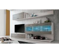 SHIITO | Modelo Sapphire - Composición de salón Leds 250 cm | Acabado en Andersen Pino - Gris