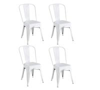 Shiito | Modelo TOLIX JC - Pack de 4 sillas de Metal | Confort y diseño para tu hogar | Calidad y ergonomía | Color Blanco