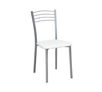 SHIITO | Silla de Comedor con Asiento de Polipiel Blanca | Estilo Elegante y Moderno | Ideal para Cocinas y Comedores | Modelo Sintra