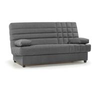 SHIITO | Sofá Cama 3 Plazas con Arcón - Modelo Trevor- Apertura Clic-Clac | 100x193x100 cm | 2 Cojines Incluidos | Color Gris Oscuro Comodidad | Comodidad con Estilo