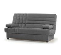SHIITO - Sofá Cama de 3 Plazas con Arcón Interior - 100 x 193 x 100 cm - Modelo Romeo - con Apertura Clic-Clac - Incluye 2 Cojines - Color Gris Oscuro