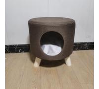 SHIJHUI Otomana 2 en 1 para mascotas, redonda, multiusos, duradera, espacio pequeño, cueva para gatos, sofá, reposapiés de almacenamiento, silla adicional para invitados para sala de estar (café)