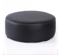 SHIJHUI Otomana redonda de piel sintética, reposapiés impermeable de 11 x 4 pulgadas, para relajar tus pies, cojín de asiento para entrada, sala de estar, tatami, oficina, viajes (negro)