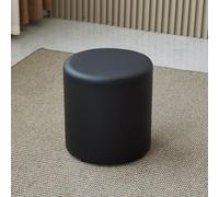 SHIJHUI Taburete para cambio de zapatos, reposapiés redondo otomano para invitados, asiento adicional, relleno de esponja suave, impermeable, puf otomano de piel sintética (negro, 30 cm de alto x 30