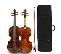 Shijinhao Violín de Tamaño Completo 4/4 Mate Antiguo de Madera Maciza Hecha A Mano para Adulto Principiante y Profesional - Acústico con Accesorios (Color: Marrón)