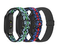 SHIJZWD Pack de 3 pulseras elásticas compatibles con Xiaomi Mi Band 7/Mi Band 6/Mi Band 5, correas de repuesto ajustables, correas de reloj deportivo de nailon para Xiaomi Mi Band 5/6/7 para hombre