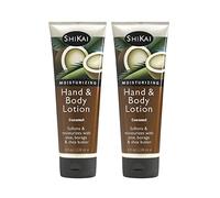 Shikai - Loción hidratante natural para manos y cuerpo, suaviza e hidrata la piel con aloe vera, aceite de borraja y manteca de karité (coco, 8 onzas) | Paquete de 2