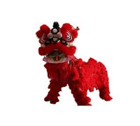 Shiketong Cabeza de danza del león china hecha a mano, accesorio de danza del dragón de seda for actuación de arte popular del Año Nuevo Lunar(Red)