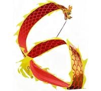 Shiketong Chinese Dragon Dance 6m 8m Outdoor Lion Dance Head Traditional Festival Prop(Yellow-Red)