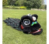 Shiketong Chinese Lion Dance Costume for Kids Traditional Dragon Performance Set(Black)