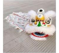 Shiketong Chinese Lion Dance Costume for Kids Traditional Dragon Performance Set(White)