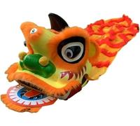 Shiketong Chinese Lion Dance Head 9in Traditional Mascot for Solo Show Performance Prop(Orange)