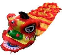 Shiketong Chinese Lion Dance Head 9in Traditional Mascot for Solo Show Performance Prop(Red)