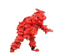 Shiketong Chinese Lion Dance Head for Adults, Traditional Silk Dragon Dance Costume Prop(Red,160-180cm)