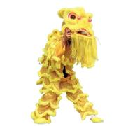 Shiketong Chinese Lion Dance Head for Adults, Traditional Silk Dragon Dance Costume Prop(Yellow,130-160cm)