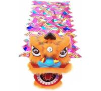 Shiketong Chinese Lion Dance Head Reusableplastic Frame for Festival Performance Outdoor Sports(Orange)
