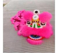 Shiketong Chinese Lion Dance Head Set for Kids Traditional Dragon Costume Props Outdoor Sports(Pink)