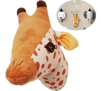 SHIKUN Colgante de pared de animal hecho a mano, decoración de pared de cabeza de animal, arte de pared de guardería para niños y niñas, habitación de niños