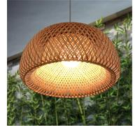 SHIKUN - Lámpara de techo tejida de bambú con pantalla, lámpara colgante vietnamita, decorativa para restaurantes, pasillos, salas de estar, bares y cafés, 30 x 18 cm
