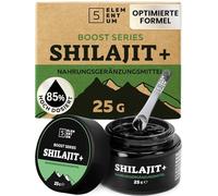 Shilajit Boost Premium Resina Himalaya - 85% Ácido Fúlvico - 87+ Minerales - Mumijo Puro - Procesamiento Optimizado 65-85 °C - 25 g - hasta 50 días - Vegano, Analizado en Laboratorio