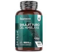 Shilajit Puro del Himalaya 20000mg, 180 Cápsulas Veganas, 6 Meses de Suministro - Extracto de Shilajit 40:1, Apto para Veganos, 1 Cápsula al Día, Sin Estearato de Magnesio ni OGM