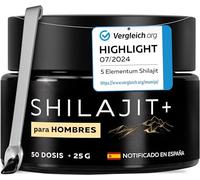 Shilajit Puro del Himalaya con Triphala - 82% Ácido Fúlvico - Resina Natural y Pura - 25g - Suplemento Ayurvédico - Cuchara Dosificadora 500mg