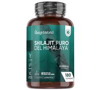 Shilajit Puro del Himalaya de Alta Potencia - 500 mg 180 Cápsulas - Suplemento de Apoyo Cognitivo