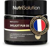 Shilajit Puro del Himalaya NutriSolution - Resina auténtica de alta gama - 500 mg por dosis - 50% de ácido fúlvico - +85 Minerales y Oligoelementos - Vegano - Probado en laboratorio - Calidad francesa