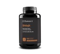 Shilajit Puro Equivalente 45000 mg - 60% Fúlvico, 12% Húmico - 120 Cápsulas | Puro del Himalaya con Vitaminas B6, B9 y B12 - Metales Pesados Testados - 2 Cápsulas al Día, 2 Meses - Zenement