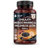 Shilajit Seamoss and Lions Mane Capsules 6000mg - High Strength Complex - 60% Fulvic Acid Shilajit, Irish Sea Moss, Lions Mane 100% Fruiting Body - Vegan, UK Made 120 Capsules