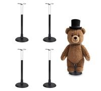 SHILIPAIJC 4 Piezas Soporte de Exhibición de Muñecas Ajustable, Soportes para Muñecas Soportes de Muñecas Soporte de Exhibición para Muñecas para Estante de Muñeca, Peluche, Ultraman (20-28cm, Negro)