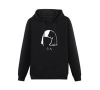 SHILIU YARD Alive SIA Head Men's Hoodies Unisex Black Cotton Print Pullover Sweatshirts L