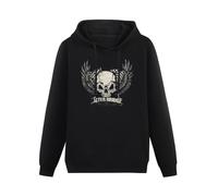 SHILIU YARD Alter Bridge Skull with Wings Men's Hoodies Unisex Black Cotton Print Pullover Sweatshirts XXL