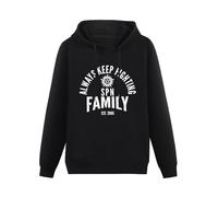 SHILIU YARD Always Keep Fighting SPN Family Men's Hoodies Unisex Black Cotton Print Pullover Sweatshirts S