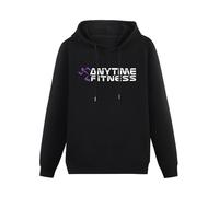 SHILIU YARD Anytime Fitness Men's Hoodies Unisex Black Cotton Print Pullover Sweatshirts XL