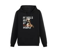 SHILIU YARD Grunge Style Pitbulls Are My Favorite People Pitbull Men's Hoodies Unisex Black Cotton Print Pullover Sweatshirts L