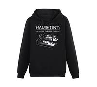 SHILIU YARD Hammond Organ B3 Men's Hoodies Unisex Black Cotton Print Pullover Sweatshirts XXL