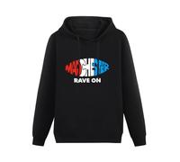 SHILIU YARD Happy Mondays Madchester Rave On Men's Hoodies Unisex Black Cotton Print Pullover Sweatshirts L