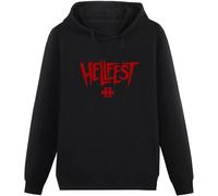 SHILIU YARD Hellfest Heavy Metal Music Festival Men's Hoodies Unisex Black Cotton Print Pullover Sweatshirts 3XL