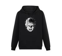 SHILIU YARD Hellraiser Movie Pinhead Close Men's Hoodies Unisex Black Cotton Print Pullover Sweatshirts XL