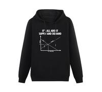 SHILIU YARD Supply and Demand Curve Economics Finance Student Teacher Gift Men's Hoodies Unisex Black Cotton Print Pullover Sweatshirts S