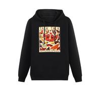 SHILIU YARD Talk Talk Colour of Spring Men's Hoodies Unisex Black Cotton Print Pullover Sweatshirts M