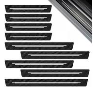 SHILONGBAIHUO 9 Piezas Protector Umbral Puerta Coche para Skoda Enyaq IV 5A I 2021-2024, Parachoques Coche Fibra de Carbono, Protección y Decoración Juego de Umbrales