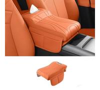 SHILONGBAIHUO Funda Reposabrazos Coche para Honda Jazz IV 2020-2025, Protector Consola Central Suave Cojín Acolchado Interior Accesorios Tapete Reposo,Orange