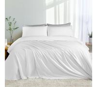 Shilucheng - Juego de sábanas Tencel, 100% sábanas de lyocell de eucalipto, más frescas que el algodón y el lino, sábanas de verano de enfriamiento 4 piezas, bolsillos profundos de 40,6 cm (blanco