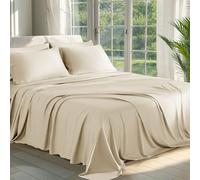 Shilucheng Sábanas 100 % viscosa derivada de bambú, tamaño King, 6 piezas, ultra refrescantes y suaves como la seda, bolsillo profundo de 16 pulgadas, perfectas para personas que duermen con calor