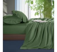 Shilucheng Tencel Sheets - Juego de sábanas de 4 Piezas, 100% eucalipto Lyocell, más Frescas Que el algodón y el Lino, sábanas de Verano Transpirables para Personas Que Duermen con Calor, Bolsillos