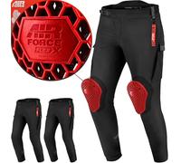 SHIMA AKIRA Pantalon Moto Hombre Mujer Protectores AIRFORCE Homologado Ajustado Textile Urbano Pantalón Protección de Rodilla Ventilado Elástico Ropa de Verano (Unisex, Negro, 4XL)